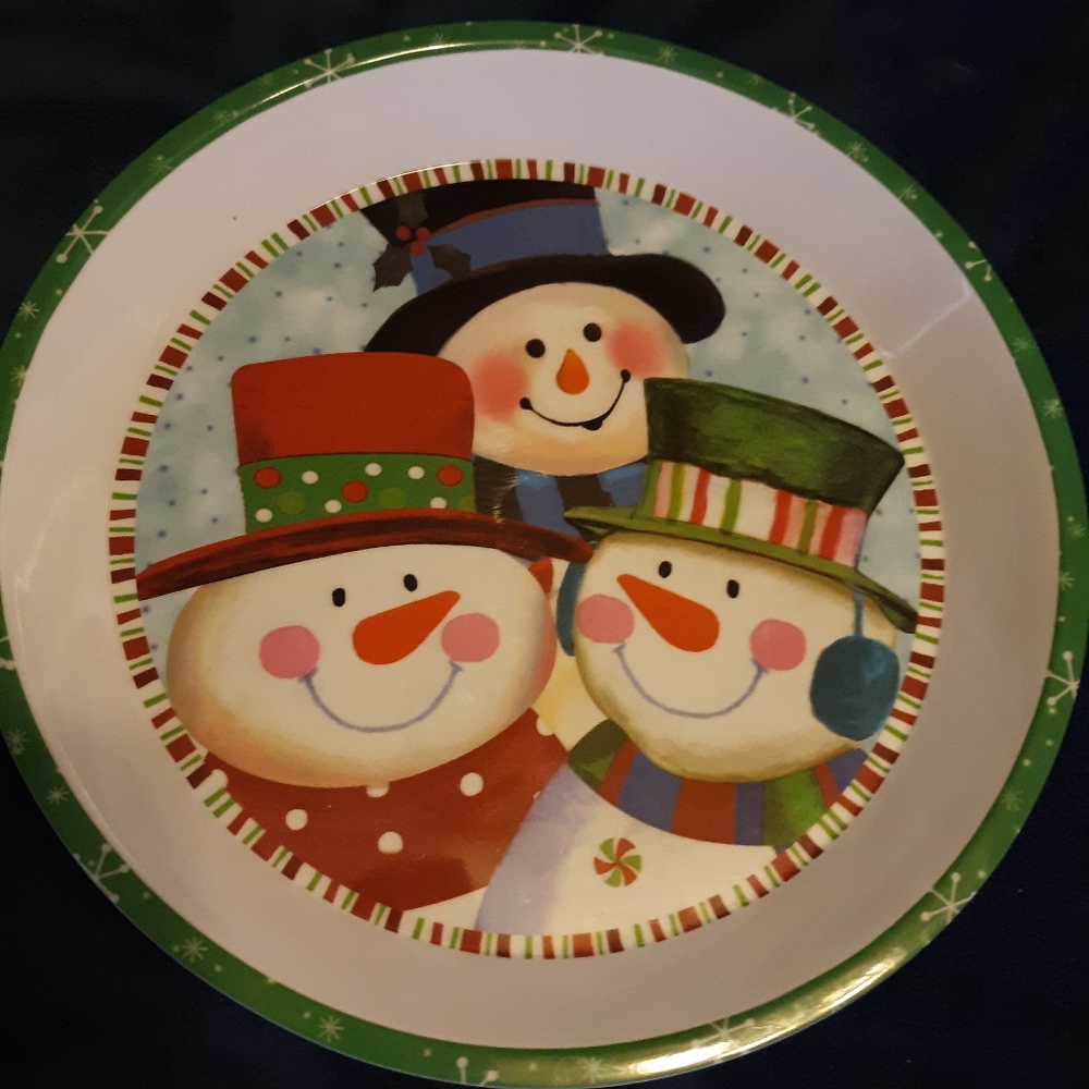 Snowman plastic serving tray